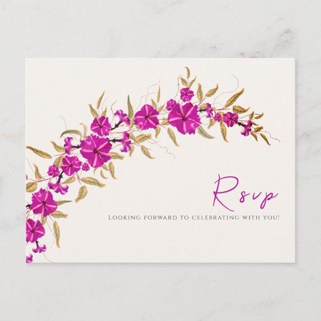 Purple Wild Trumpet Vine Flower Garden Wedding Postcard (Front)