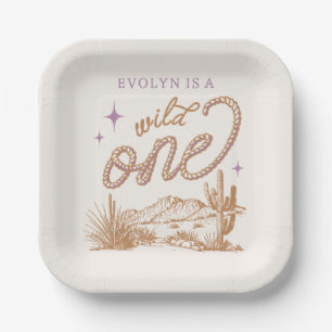 Purple Wildest One in the West Party Plates