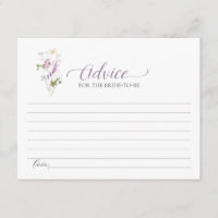 Purple Wildflower Advice For The Bride-To-Be Card