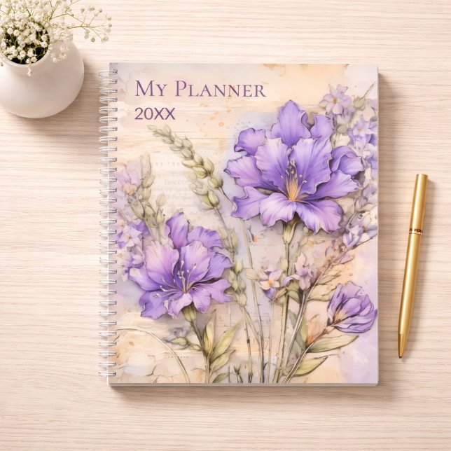 Purple Wildflower Aesthetic Daily Weekly Planner (Creator Uploaded)