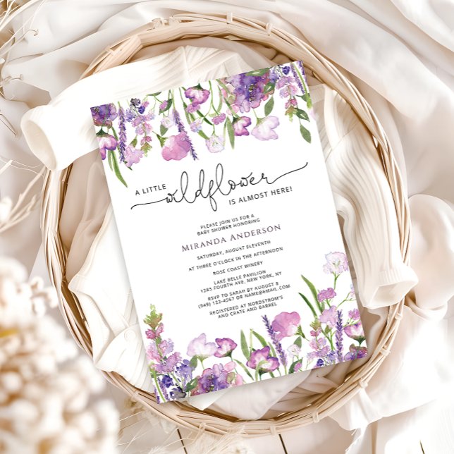 Purple Wildflower Baby Shower Invitation (Creator Uploaded)