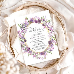Purple Wildflower Baby Shower Invitation