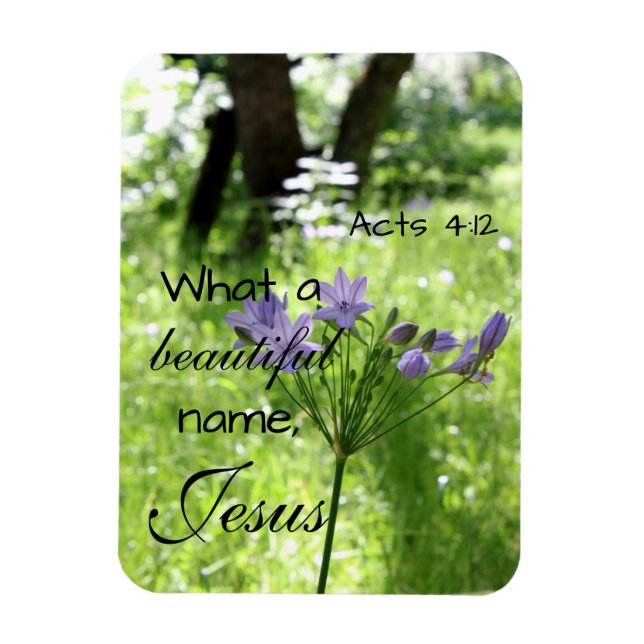 Purple Wildflower Bible Verse Magnet (Vertical)