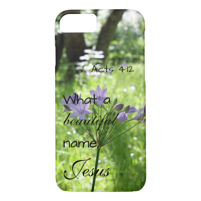 Purple Wildflower Bible Verse Phone Case (Back)