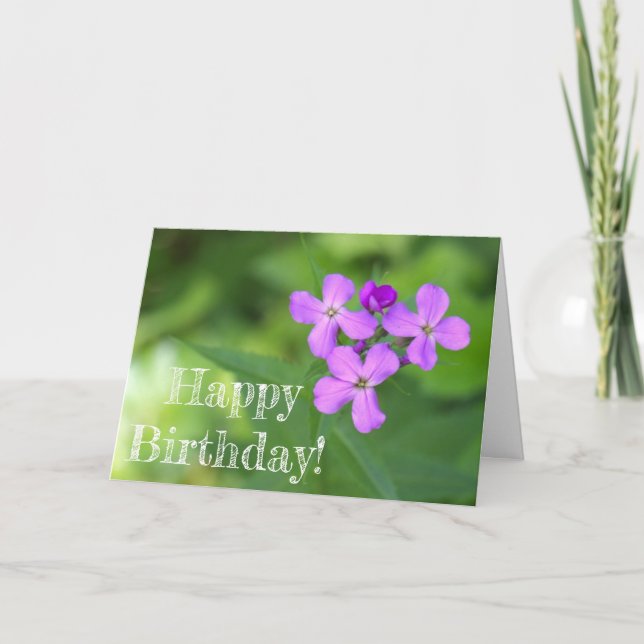Purple Wildflower Birthday Card (Front)