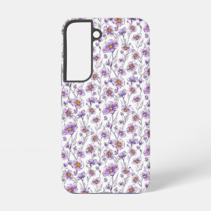 Purple Wildflower Botanical Pattern Design Samsung Galaxy Case