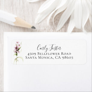 Purple Wildflower Botanical Return Address