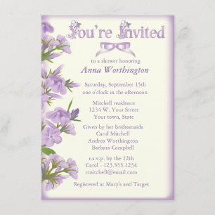 Purple Wildflower Bridal Shower Invitation