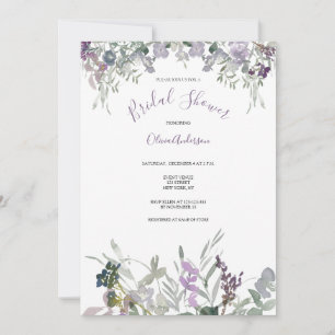 Purple Wildflower Bridal Shower  Invitation