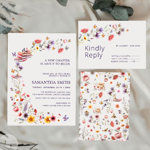 Purple Wildflower Bridal Shower RSVP Card