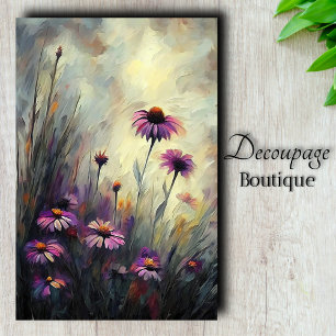 Purple Wildflower Coneflower Meadow Decoupage Tissue Paper