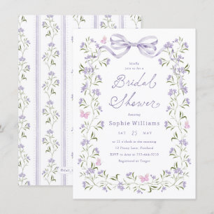 Purple Wildflower Cottagecore Bridal Shower Invitation