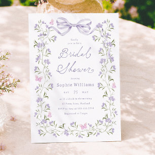 Purple Wildflower Cottagecore Bridal Shower Invitation