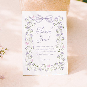 Purple Wildflower Cottagecore Bridal Shower Thank You Card