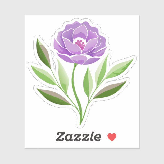 Purple Wildflower Custom-Cut Vinyl Sticker (Sheet)