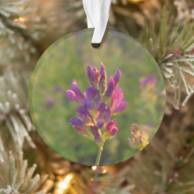 Purple Wildflower Floral Photo Ornament (Tree)
