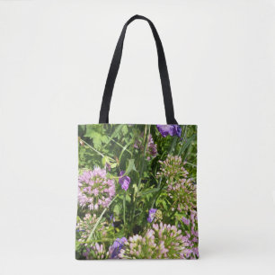 Purple Wildflower Garden Tote Bag   Botanical Flor