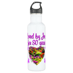 PURPLE WILDFLOWER LOVED BY JESUS FOR 80 YEARS 710 ML WATER BOTTLE