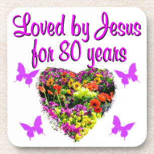 PURPLE WILDFLOWER LOVED BY JESUS FOR 80 YEARS COASTER