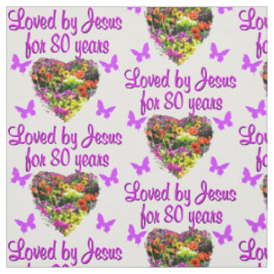 PURPLE WILDFLOWER LOVED BY JESUS FOR 80 YEARS FABRIC