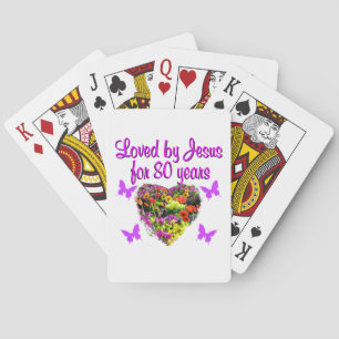 PURPLE WILDFLOWER LOVED BY JESUS FOR 80 YEARS PLAYING CARDS