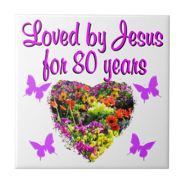 PURPLE WILDFLOWER LOVED BY JESUS FOR 80 YEARS TILE (Front)