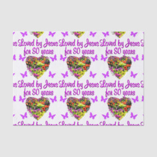 PURPLE WILDFLOWER LOVED BY JESUS FOR 80 YEARS TISSUE PAPER