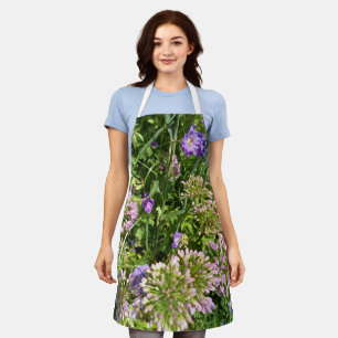 Purple Wildflower Meadow Floral Apron