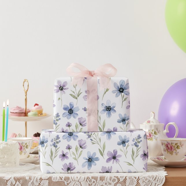 Purple Wildflower Meadow Wrapping Paper (Creator Uploaded)