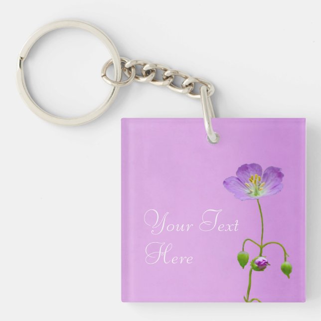 Purple Wildflower on Purple Key Ring (Front)