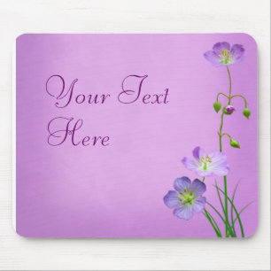 Purple Wildflower on Purple Mouse Mat