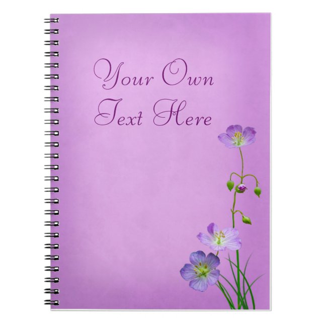 Purple Wildflower on Purple Notebook (Front)