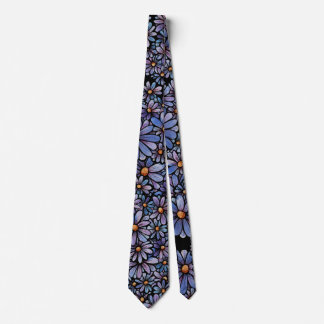Purple Wildflower Pattern Tie