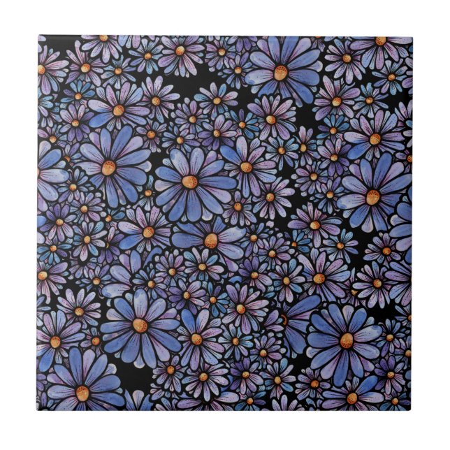 Purple Wildflower Pattern                          Tile (Front)