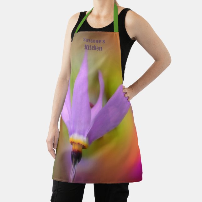 Purple Wildflower Personalised Apron (Insitu)