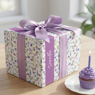 Purple Wildflower Watercolor Tissue Paper