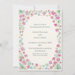 Purple Wildflower Wedding Invitation