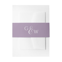 Purple Wildflower Wedding Invitation Belly Band