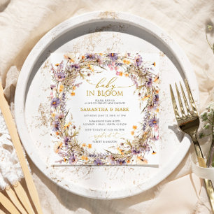 Purple Wildflowers Baby in Bloom Shower Invitation