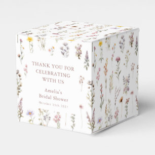 Purple Wildflowers Bridal Shower Custom Thank You Favour Box