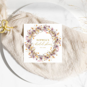 Purple Wildflowers Bridal Shower Napkins