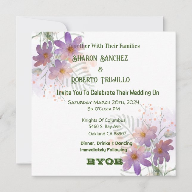 Purple Wildflowers  Card (Front)