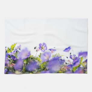 Purple Wildflowers, Dreamy Soft Botanical Tea Towel