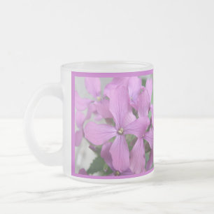 Purple Wildflowers Frosted Glass Mug