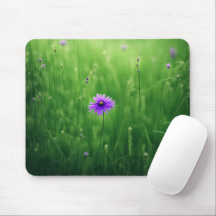 Purple Wildflowers In Field Mouse Mat