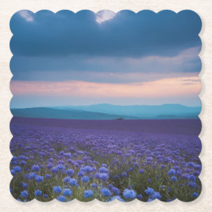 Purple Wildflowers Paper Coaster