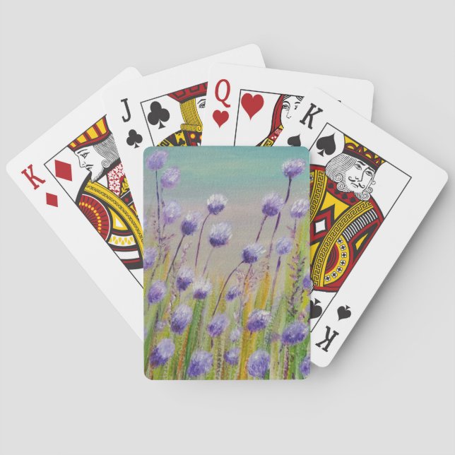 Purple wildflowers playing cards (Back)