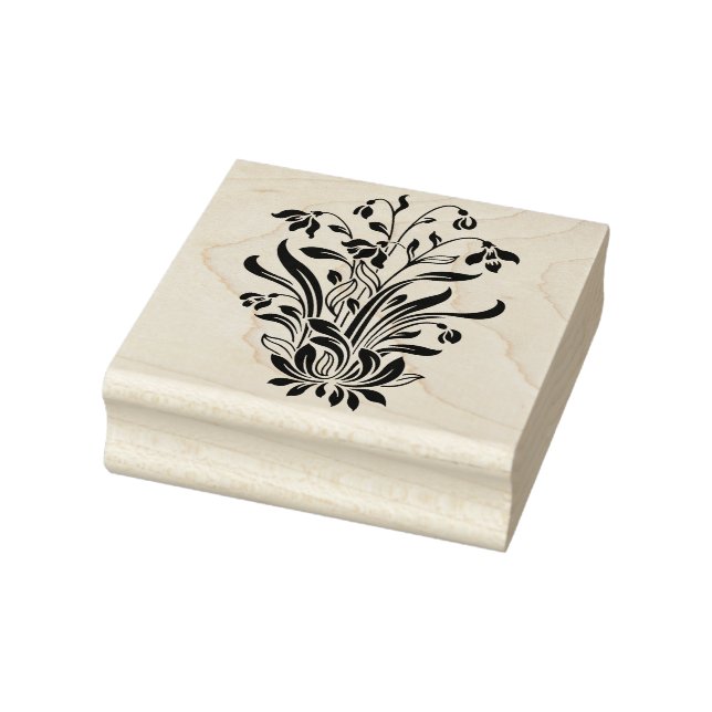 Purple Wildflowers Rubber Stamp (Stamp)
