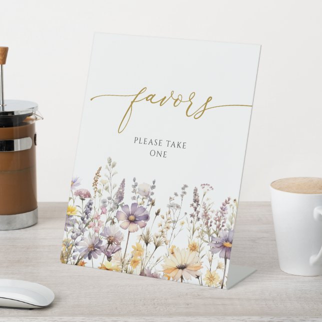 Purple Wildflowers Shower Favours Sign (In SItu)