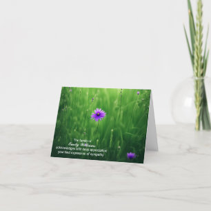 Purple Wildflowers Sympathy Thank You